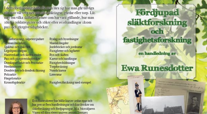 Ny uppdaterad upplaga av häftet ”Fördjupad släktforskning och fastighetsforskning”