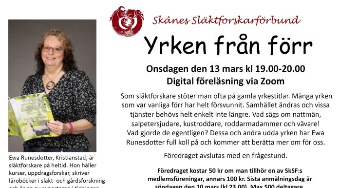 Föredrag om gamla yrken